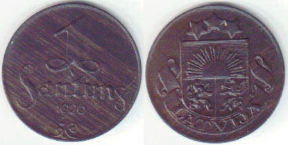 1926 Latvia 1 Santims (EF) A000024